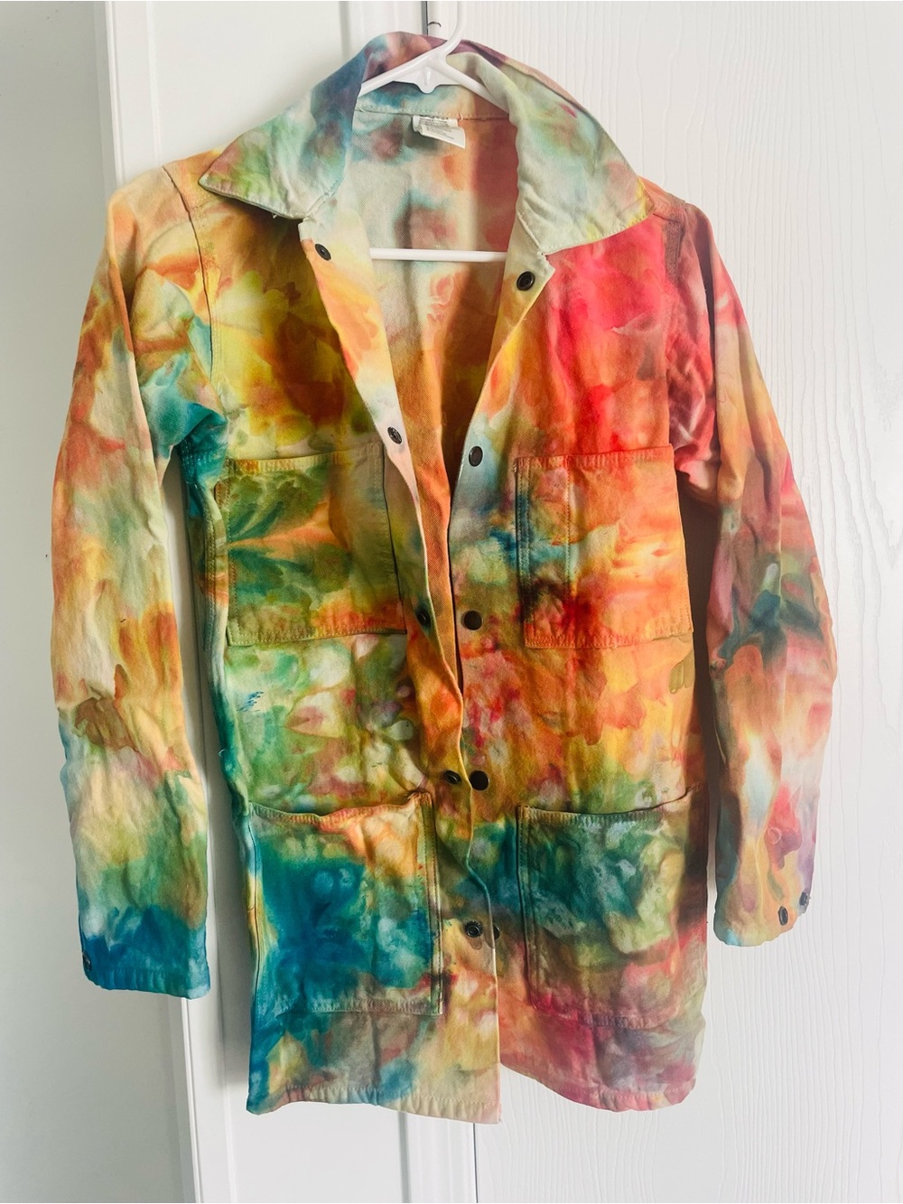 Free People Tie-Dye Jean Jacket - Rainbow